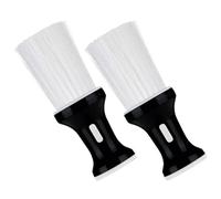 TEHAUX 2pcs Barber Neck Duster Brush Professional Hair Sweeping Brush with Plastic Handle and Nylon Bristles, Gentle on Skin, Easy Maintenance for Salon and Home Use