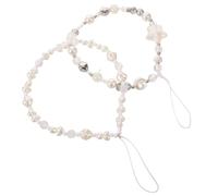 TEHAUX 2pcs Beaded Phone Wristlet Charm Strap for Keys and Wallet, Plastic Material with Hands-free Function, Convenient Access, Elegant Design for Clubs and Parties
