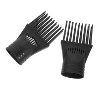 TEHAUX 2Pcs Black Hair Dryer Comb Nozzle Attachment Universal Blow Dryer Accessories Comb for Straightening and Detangling Hair Styling at Home or Salon
