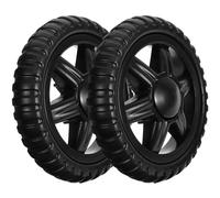 TEHAUX 2pcs Black Plastic Cart Wheels with Stable Structure Design for Shopping Trolleys, Replaceable and Sturdy Trolley Wheels for Stable Transport and Easy Replacement