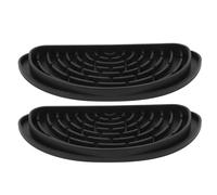 TEHAUX 2pcs Black Silicone Fridge Drip Catcher Tray for Refrigerator Water Pan, Half-circle Non-slip Water Drip Tray for Fridge Dispenser Accessories