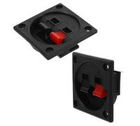 TEHAUX 2pcs Black Speaker Wire Terminal Connector Box 2 Way Square Design
