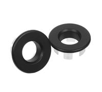 TEHAUX 2pcs Black Stainless Steel Basin Hole Stopper with Anticlogging Functionality and Easy Installation, Circle Sink Overflow Cover for Bathroom Sink, Fits Installation Aperture
