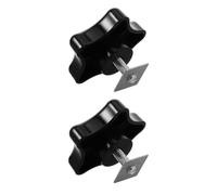 TEHAUX 2pcs Black Star Shaped Knob with M6 Threaded and Square Washer, Weather-resistant Replacement Knob for Rv Awning, Tent and Umbrella Outdoor Accessories