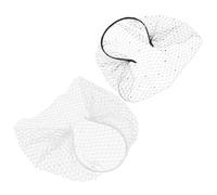 TEHAUX 2pcs Bridal Wedding Veil Headband with Rhinestone and Pearl Mesh, Comfortable Fit, Breathable Material, Classic Elegance for Women the Big Day