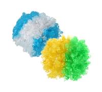 TEHAUX 2pcs Carnival Afro Wig Headpiece Football Fans Wig Unique Design Funny Polyester Sturdy Materials Versatile Use Comfortable Fit for Men Women Parties 9.82x9.82x9.43in