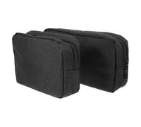 TEHAUX 2pcs Charger Bag Cable Case Electronics Accessories Organizer Travel Storage Pouch Oxford Cloth Sturdy Compact Electronics Accessories Organizer Black