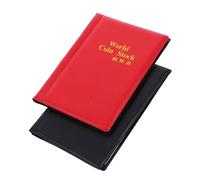 TEHAUX 2pcs Coin Collection Album Transparent Pocket Coin Organizer for Collectors with PVC and PU Materials and Display
