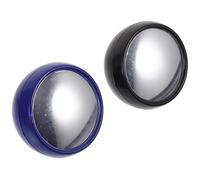 TEHAUX 2pcs Computer Rear-view Magnifying Mirror Clip-on Desk Accessories, Black and Blue Visual Field Expanders for Office Workspace, Compact Rear Vision Mirrors for Computer Use
