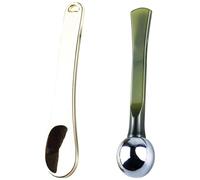 TEHAUX 2pcs Cream Spatula Mini Makeup Spatulas Tasteless No Waste Plastic Metal for Essence Face Cream Cosmetics