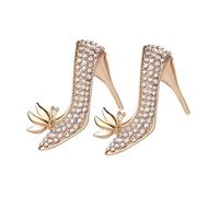 TEHAUX 2pcs Crystal High Heel Brooch Pin for Women, Sparkling Rhinestone Shoe Shaped Lapel Badge Charm, Fashionable Enamel Pins Suitable for Clothes and Bags