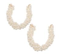 TEHAUX 2pcs DIY Shoe Decoration Charms for Women Featuring Pearl Beaded Boot Chains, Easy Application Plastic and Metal Material Accessories for Sneakers and Boots