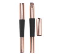 TEHAUX 2pcs Double Ended Lip Brush with Soft Silicone Applicator and Wooden Handle, Gentle Touch Makeup Tool for Lipstick, Concealer, and Nail Art, for Travel and DIY Use