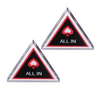 TEHAUX 2pcs Double Layer Heart Shaped Poker Table Marker Comfortable Grip and Elegant Glass Design, for Family Card Game Sets and Poker Club Events