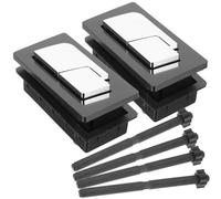 TEHAUX 2pcs Dual Toilet Flush Push Buttons Bathroom Toilet Water Tank Replacement Parts Square Black Dual-Flush Button Compatible with Traditional Cistern Systems