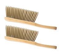 TEHAUX 2pcs Dusting Brush Cleaning Brush with Wood Handle Soft Bristles Simple Craftsmanship for Home Couch Keyboard