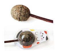 TEHAUX 2PCS Edible Catnip Lollipop Molar Chew for Cats Polygonum Healthy Dental Cleaner Interactive Indoor Catnip Balls for Small to Medium Cats Brown