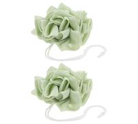 TEHAUX 2pcs Exfoliating Scrubber Bath Towels with Soap Holder, Dual Function Washable Loofah Shower Tool Made of Pe and Towel Cloth for Hygienic Body Scrubbing and Bathing