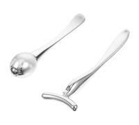 TEHAUX 2pcs Eye Cream Roller Applicator Small 7.5cm Facial Massage Stick for Women, Multipurpose Skin Care Roller with Cream Spoon, Compact Eye Area Massager for Relaxation and Puffiness