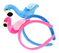 TEHAUX 2pcs Flamingo Shape Headbands for Face Washing and Hawaiian Party, Cartoon Style Hair Accessories Made of Cloth and Plastic, Decorative Photo Prop that Is Not Easy to Break