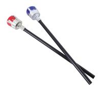 TEHAUX 2PCS Halloween Scepter Staff Set, Plastic Royal King and Queen Handheld Canes for Cosplay, Party Pretend Play, Halloween Dress-Up Accessories in Silver Red and Silver Blue