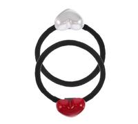 TEHAUX 2pcs Heart Hair Ties Hair Rope High Elasticity Effortless Styling Soft Plastic Rubber Bands Elegant Chic Accessories for Women Daily Life Parties