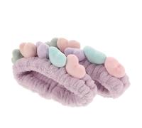 TEHAUX 2pcs Heart Headbands Hair Scrunchies Adjustable Elastic Design Easy to Put and Take down Cloth Shower Hair Towels for Daily Use and Traveling