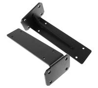 TEHAUX 2pcs Heavy Duty Shelf Brackets Angled Triangle Wall Mounted Shelf Supports for Tv Cabinets Kitchen Bathroom Black Matte Finish