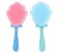 TEHAUX 2pcs Household Paddle Hair Brush Set Anti Static Scalp Caring Combs Portable Detangling Brushes for Women Blue and Green Design