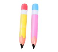 TEHAUX 2pcs Inflatable Giant Crayon Props PVC Party Decorations for Graduation and Birthday Durable Odorless Yellow Pink Party Favors for Indoor Outdoor Events