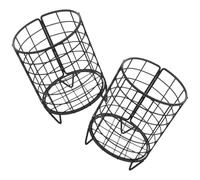 TEHAUX 2pcs Iron Rack Metal Holder Slow Feeding Soft Feel Black Feeder for Cage Can Be Placed in The Cage Bunny Chinchillas Small Animals