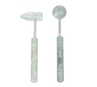 TEHAUX 2pcs Jade Aluminum Alloy Massagers Handheld Muscle Relaxing Tool Promote Blood Flow Stress Fashionable Simple Color Matching Workmanship Beauty Facial Massage