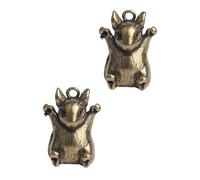 TEHAUX 2pcs Keychain Accessory Decorative Rat Statues Delicate Brass Lightweight Easy to Install Backpack Handbag Mouse Shaped Unique Design