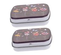TEHAUX 2pcs Large Capacity Stationery Storage Box Flip Cover Penpoint Holder for Students Office Use Four Seasons Flower Pattern Portable Writing Supplies Organizer