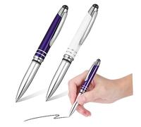 TEHAUX 2pcs Led Flashlight Stylus Ballpoint Pen Writing Tool with Capacitive Tip for Touch Screens Office Study and Creative Gifting