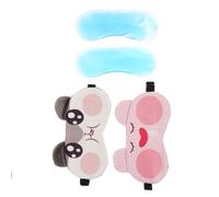 TEHAUX 2pcs Lightproof Eye Mask for Sleeping with Comfortable Cotton Material and PVC Ice Pack, Adjustable Strap, for Students and Office Workers to Block Light and Help Sleep