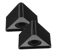 TEHAUX 2pcs Microphone Table Stand Triangle Holder Portable Mic Logo Flag Station for Tv Interviews Conferences and Live Events