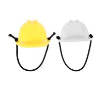 TEHAUX 2pcs Mini Reptile Hats for Lizards and Snakes Creative Plastic Safety Helmets in Yellow White Lightweight Decorative Crawl Pet Hats for Christmas and Birthday Parties