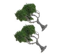 TEHAUX 2pcs Miniature Trees for Sand Table Model Realistic Micro Landscape Plant Set with Wire and Construction Easy Assembly DIY Architectural Model Supplies for Home Office Education
