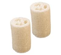 TEHAUX 2pcs Natural Loofah Shower Brush Massage Bathing Brush Absorb Nutrition Comfortable to The Touch Khaki Bathroom Shower Tool for Exfoliating and Cleansing