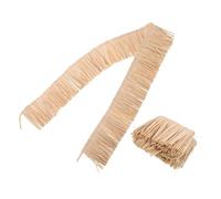 TEHAUX 2PCS Natural Raffia Fringe Trim Unique Handmade Tassels for DIY Crafts Summer Party Decorations Wedding Bouquets and Creative Accessories