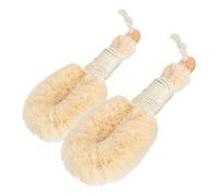 TEHAUX 2pcs Natural Sisal Fiber Bath Brushes Large Body Scrubbers Exfoliating Shower Brushes for Effective Skin Cleansing and Dry Brushing in Bathroom Care