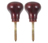 TEHAUX 2PCS Non-Slip Polished Wood Cane Handles Replacement Walking Aid Handle Knobs for Seniors Outdoor Walking Cane Accessories African Bloodwood