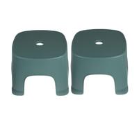TEHAUX 2pcs Non-Slip PVC Foot Stool for Bathroom and Bedroom Step Stool Stable Small Sitting for -Bearing Green