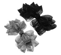 TEHAUX 2pcs Organza Hair Bows Hair Clips for Weddings Women with Secure Spring Mechanism Elegant Bridal Accessories for Bridal Events and Prom Nights