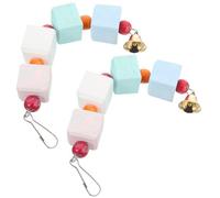 TEHAUX 2pcs Parrot Chewing Mineral Molar Stones Bird Chew for Caged Birds Hanging Plaything Random Color for Parrots and Pet Random Color