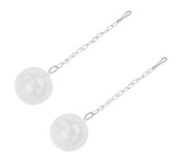 TEHAUX 2pcs Pet Birds Feeder Foraging Perforated Ball White Acrylic Sturdy Practical Chew for Traveling with Your Pet