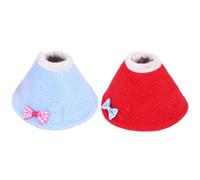TEHAUX 2pcs Pet Recovery Healing Neck Collar for Small Parrots with Adjustable Size and Polar Fleece Material, Anti-licking and Biting Feature, for Treatment and Partial Care with Random Color