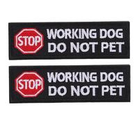 TEHAUX 2pcs Pet Service Dog Working Do Not Pet Patch/Dog Harness Vest Patches - Training Warning Applique Tag Embroidered Stickers Soft Identifier