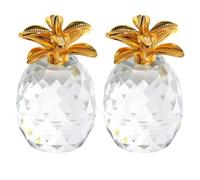 TEHAUX 2pcs Pineapple-shaped Crystal Ornaments with Excellent Light Reflection, Easy to Carry Desktop Decor for Living Room and Dining Room, Modern Minimalist Style Centerpiece Decoration